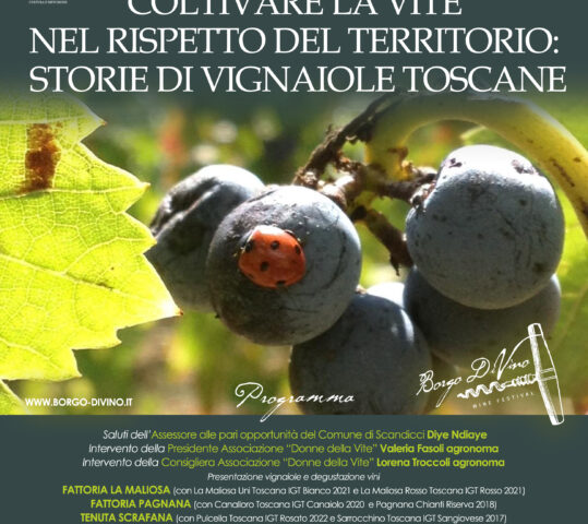 COLTIVARE LA VITE  NEL RISPETTO DEL TERRITORIO:  STORIE DI VIGNAIOLE TOSCANE – Lunedì 24 Aprile